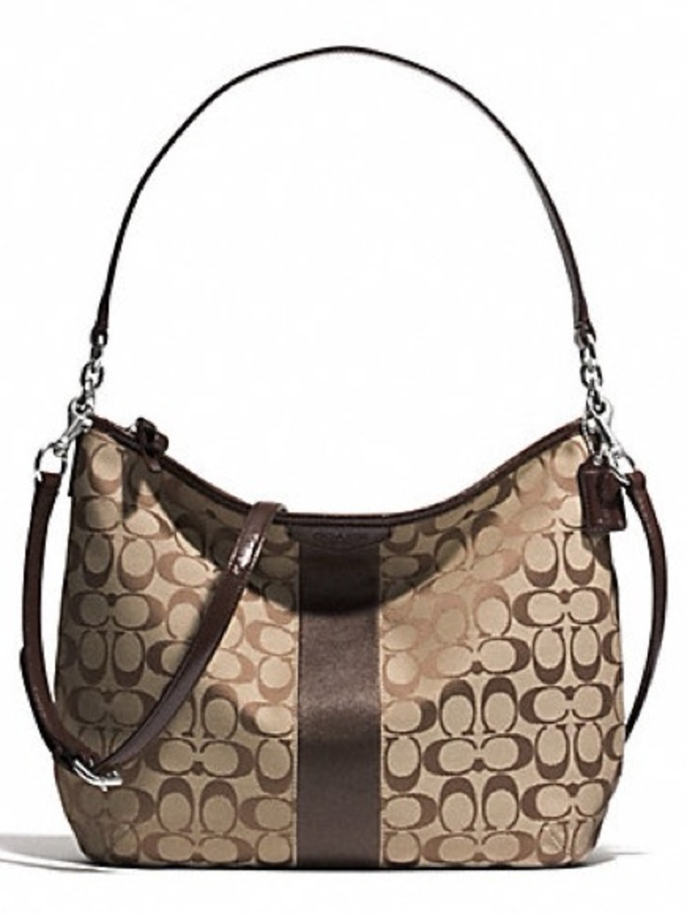 Y2K Coach Signature Stripe Convertible Hobo Bag